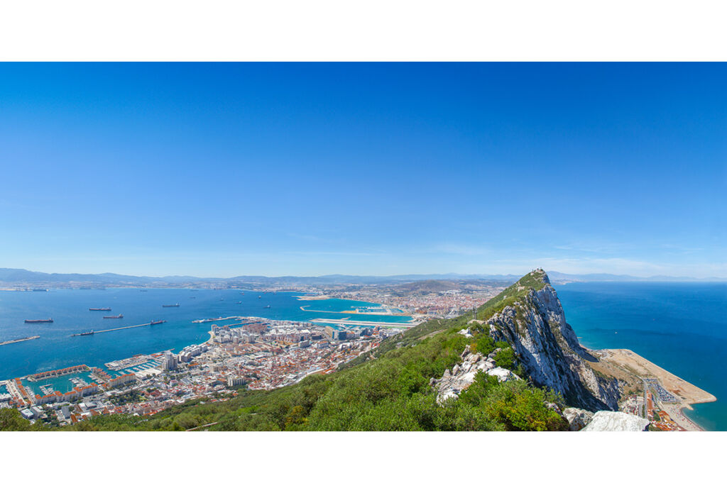 A high up view of Gibraltar, Spain. A high up view of Gibraltar, Spain.
