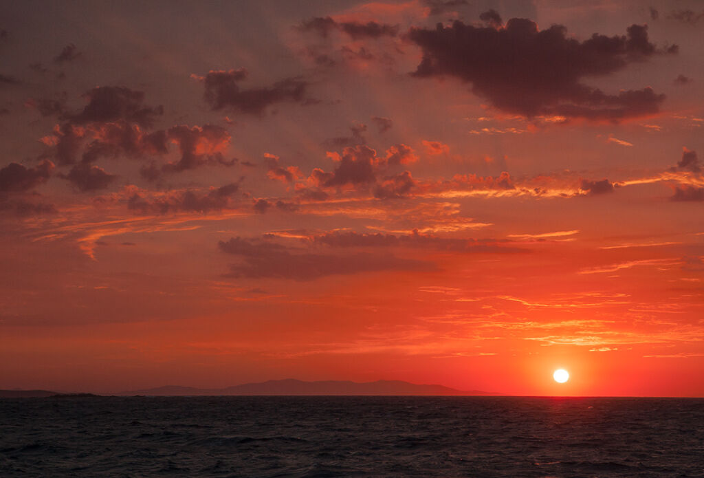 Sunset view from Mykonos Town, Greece. Sunset view from Mykonos Town, Greece.
